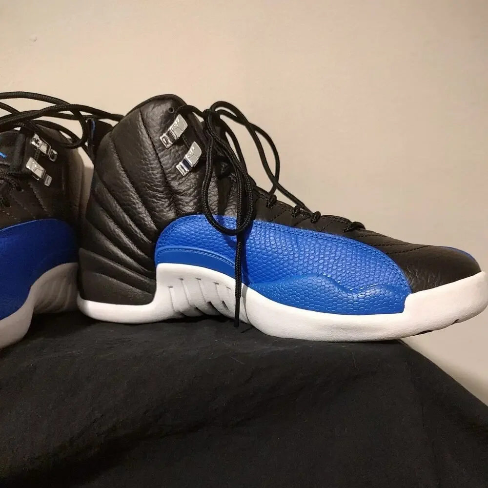 Air Jordan 12 Retro Mens Blue, Black, White EUC Basketball Shoes Size 11